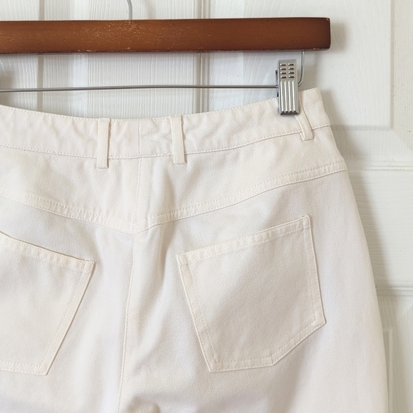 St. John Sport Lightweight High Waisted Relaxed Fit Straight Leg Pants Cream 4 - Picture 16 of 16